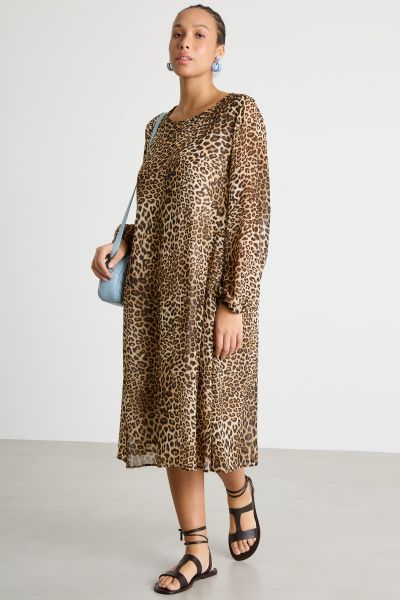 Animal print georgette dress - Animal