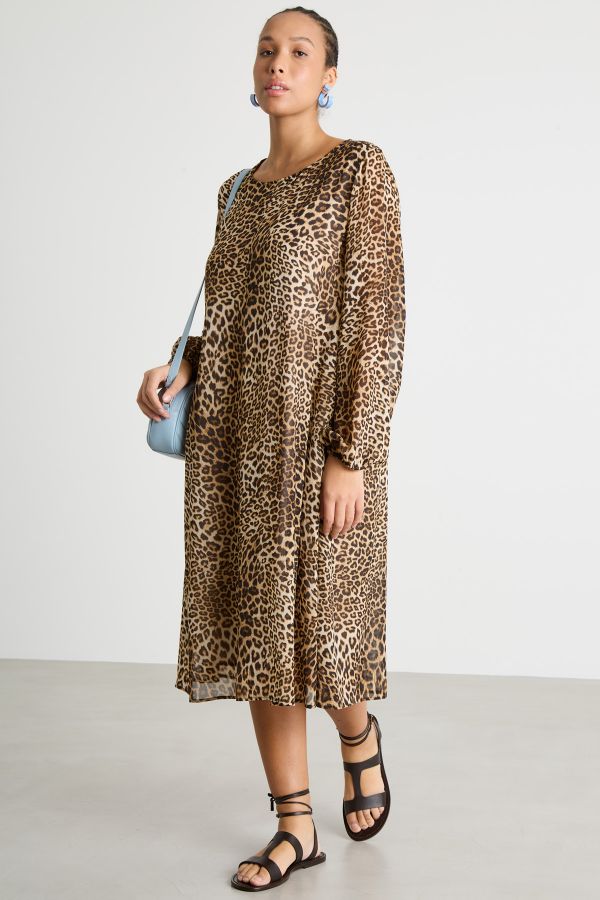 Animal print georgette dress - Animal
