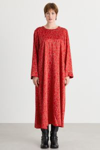 A-line twill dress - Red A-line twill dress - Red