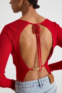 Backless shirt - Red