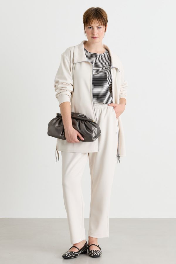 Funnel-neck sweatshirt - White Funnel-neck sweatshirt - White