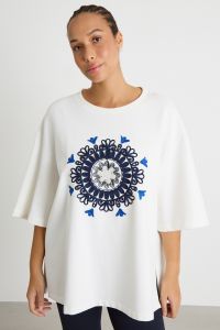 Embroidered jersey sweatshirt - White Embroidered jersey sweatshirt - White