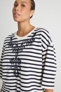 Embroidered jersey sweatshirt - White Blue Embroidered jersey sweatshirt - White Blue