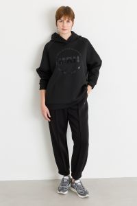 Glossy-print hoodie - Black Glossy-print hoodie - Black