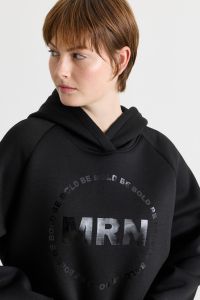 Glossy-print hoodie - Black Glossy-print hoodie - Black