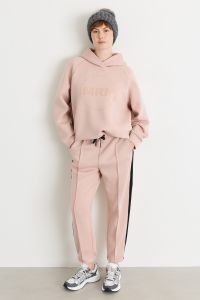 Glossy-print hoodie - Pink