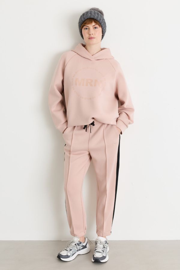 Glossy-print hoodie - Pink