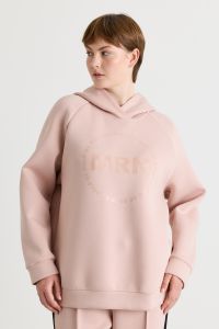 Glossy-print hoodie - Pink