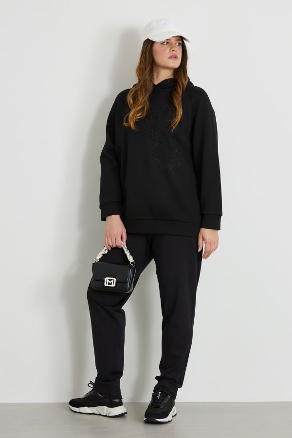 Embroidered sweatshirt - Black