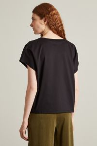 Bi-material T-shirt - Black