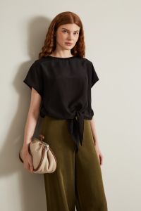 Bi-material T-shirt - Black
