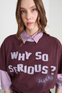 Appliqué T-shirt - Bordeaux