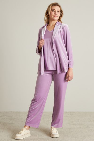 Bi-material T-shirt - Lilac