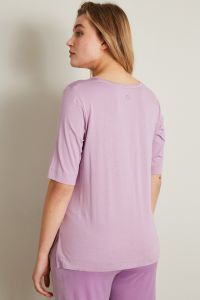 Bi-material T-shirt - Lilac