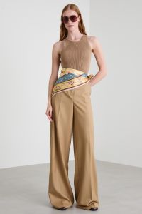 Rib-knit top - Camel
