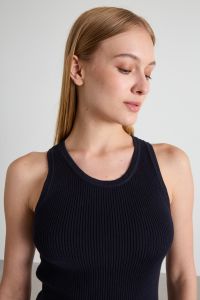Rib-knit top - Blue