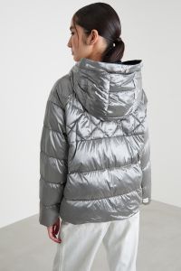 Двусторонняя стёганая куртка из водоотталкивающего канваса - Серебристый