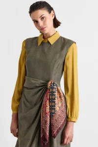 Шёлковый шарф - коричневый