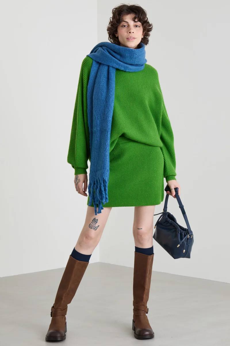 Мини-юбка в рубчик - зелёный Мини-юбка в рубчик - зелёный