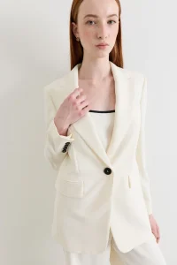 Жакет на одной пуговице - белый